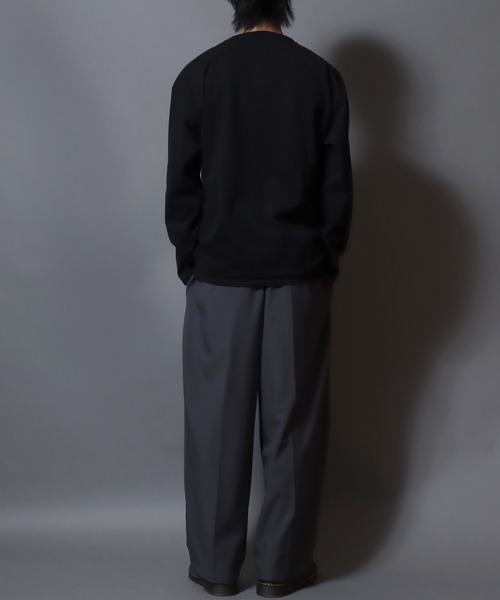 ANPAS(アンパス)の「Heather Brushed Key-Neck Fake Layered Long-Sleeve Tee / 杢起毛キーネックフェイクレイヤードロンT カットソー メンズ トップス 秋冬(Tシャツ/カットソー・メンズ・ブラック/チャコール/ベージュ/ネイビー・LL/L/M)」の19枚目の写真