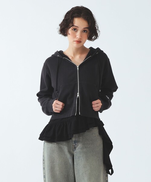 Champion(チャンピオン)の「【別注】Champion / ジップ フーデッド スウェット シャツ(スウェット・レディース・ブラック系その他/ワイン系1・ONE SIZE)」の2枚目の写真