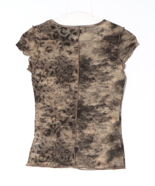 Desigual(デシグアル)の「Brown Tie-Dye Print T-Shirt/ブラウン タイダイプリント Tシャツ(Tシャツ/カットソー・レディース・ブラック・XL/L/S/M/XS)」の2枚目の写真