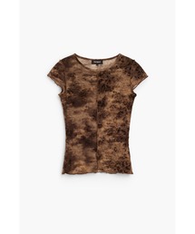 Brown Tie-Dye Print T-Shirt/ブラウン タイダイプリント Tシャツ