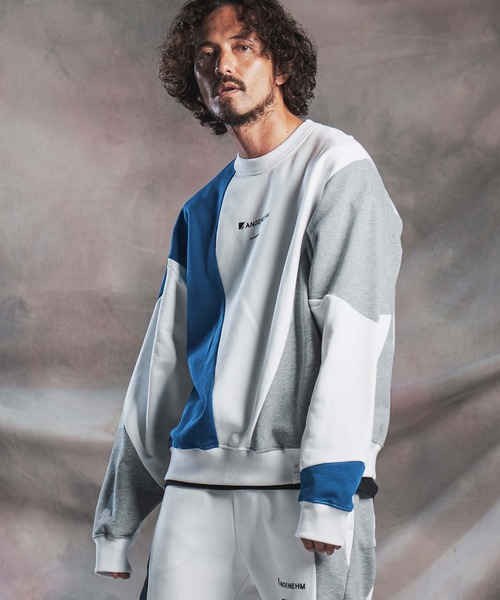 ANGENEHM(アンゲネーム)の「msw1926-Wave-Panel Color-Blocked Sweat Pullover スウェットプルオーバー(AG07-017acg)(スウェット・メンズ・ブラック/ホワイト/ミックスグレー・S/M/L)」の21枚目の写真