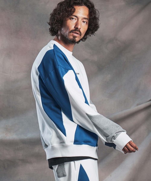 ANGENEHM(アンゲネーム)の「msw1926-Wave-Panel Color-Blocked Sweat Pullover スウェットプルオーバー(AG07-017acg)(スウェット・メンズ・ブラック/ホワイト/ミックスグレー・S/M/L)」の22枚目の写真