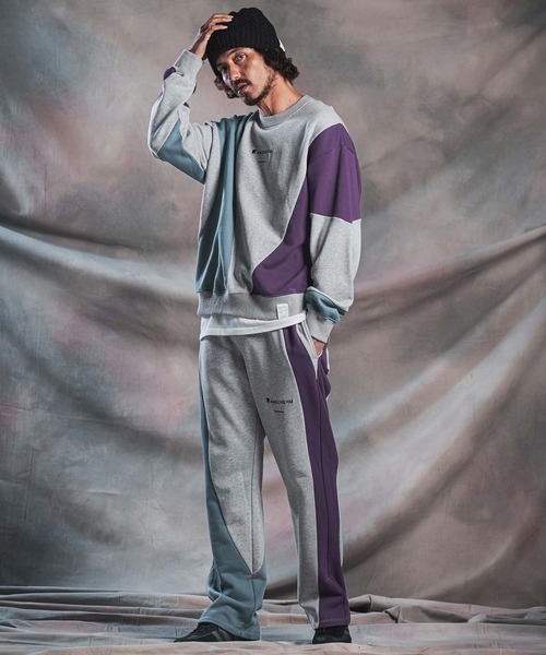 ANGENEHM(アンゲネーム)の「msw1926-Wave-Panel Color-Blocked Sweat Pullover スウェットプルオーバー(AG07-017acg)(スウェット・メンズ・ブラック/ホワイト/ミックスグレー・S/M/L)」の16枚目の写真