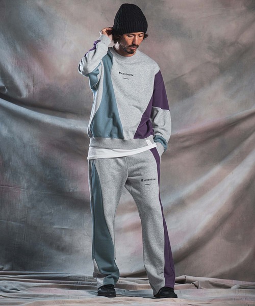 ANGENEHM(アンゲネーム)の「msw1926-Wave-Panel Color-Blocked Sweat Pullover スウェットプルオーバー(AG07-017acg)(スウェット・メンズ・ブラック/ホワイト/ミックスグレー・S/M/L)」の17枚目の写真