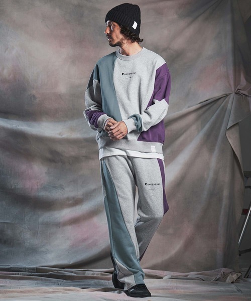 ANGENEHM(アンゲネーム)の「msw1926-Wave-Panel Color-Blocked Sweat Pullover スウェットプルオーバー(AG07-017acg)(スウェット・メンズ・ブラック/ホワイト/ミックスグレー・S/M/L)」の18枚目の写真