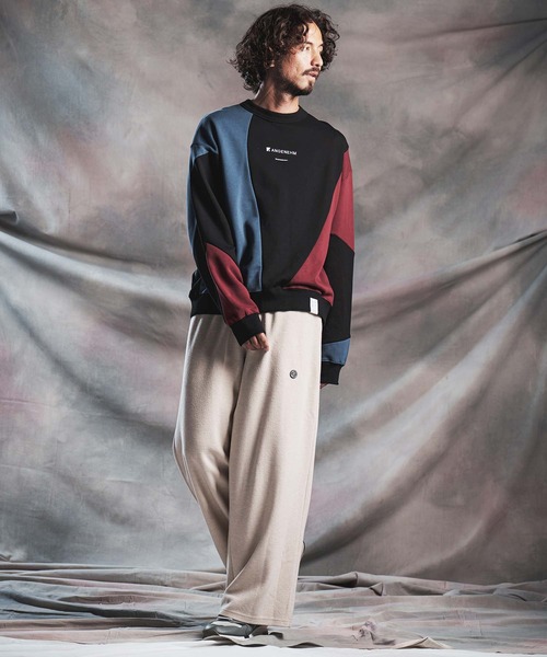 ANGENEHM(アンゲネーム)の「msw1926-Wave-Panel Color-Blocked Sweat Pullover スウェットプルオーバー(AG07-017acg)(スウェット・メンズ・ブラック/ホワイト/ミックスグレー・S/M/L)」の9枚目の写真