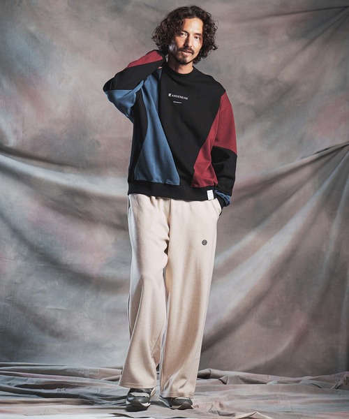 ANGENEHM(アンゲネーム)の「msw1926-Wave-Panel Color-Blocked Sweat Pullover スウェットプルオーバー(AG07-017acg)(スウェット・メンズ・ブラック/ホワイト/ミックスグレー・S/M/L)」の10枚目の写真
