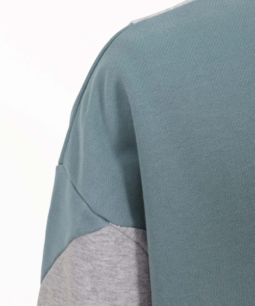 ANGENEHM(アンゲネーム)の「msw1926-Wave-Panel Color-Blocked Sweat Pullover スウェットプルオーバー(AG07-017acg)(スウェット・メンズ・ブラック/ホワイト/ミックスグレー・S/M/L)」の6枚目の写真