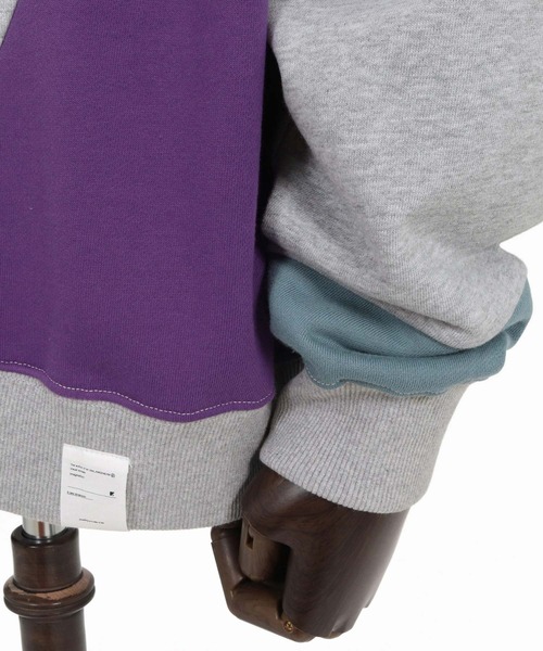 ANGENEHM(アンゲネーム)の「msw1926-Wave-Panel Color-Blocked Sweat Pullover スウェットプルオーバー(AG07-017acg)(スウェット・メンズ・ブラック/ホワイト/ミックスグレー・S/M/L)」の8枚目の写真