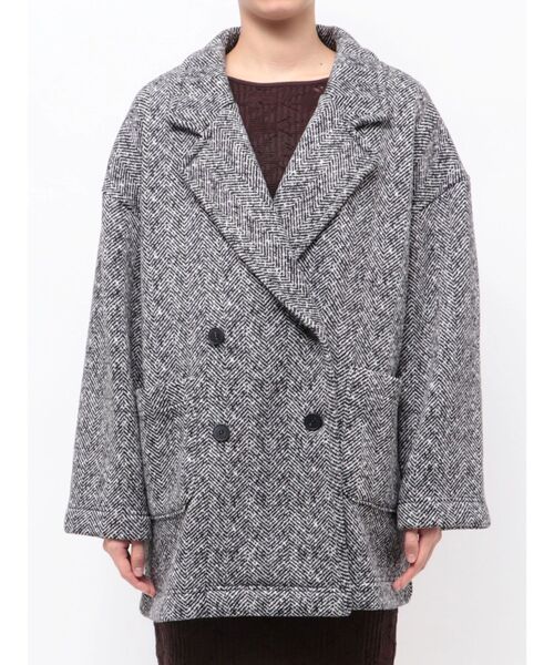 TONAL(トーナル)の「ヘリンボーン裏起毛ダブルコート(その他アウター・レディース・ブラック・SMALL/MEDIUM)」の14枚目の写真