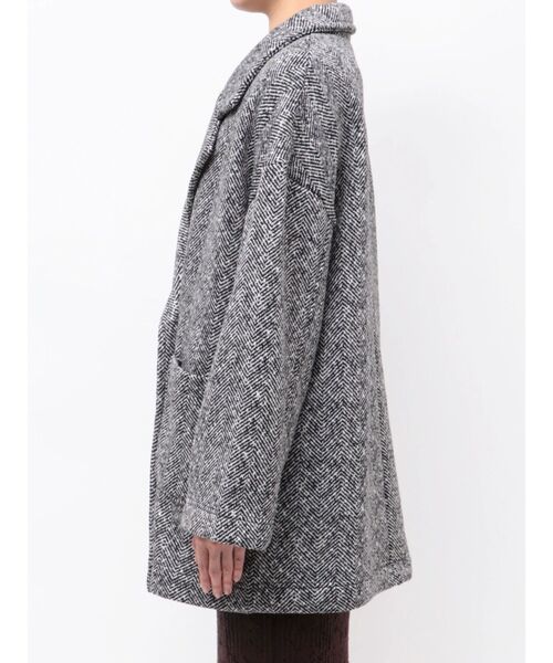 TONAL(トーナル)の「ヘリンボーン裏起毛ダブルコート(その他アウター・レディース・ブラック・SMALL/MEDIUM)」の15枚目の写真