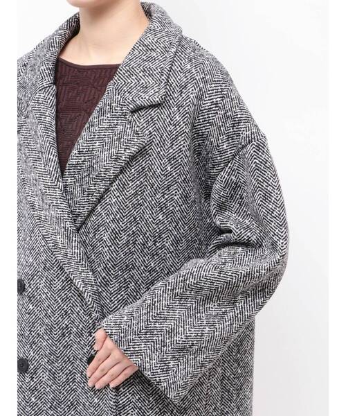 TONAL(トーナル)の「ヘリンボーン裏起毛ダブルコート(その他アウター・レディース・ブラック・SMALL/MEDIUM)」の18枚目の写真