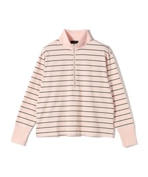 SHIPS Primary Navy Label: マルチボーダー ジップアップ プルオーバー