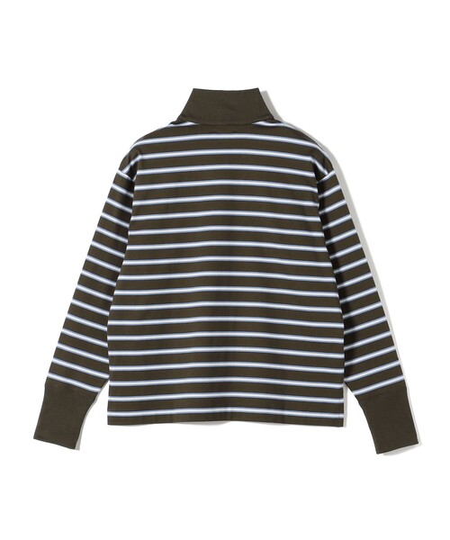 SHIPS(シップス)の「SHIPS Primary Navy Label: マルチボーダー ジップアップ プルオーバー(Tシャツ/カットソー・レディース・カーキ/ライトピンク・ONE SIZE)」の5枚目の写真