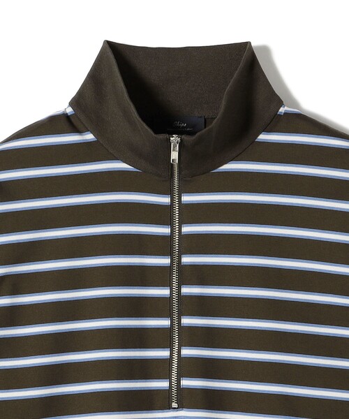 SHIPS(シップス)の「SHIPS Primary Navy Label: マルチボーダー ジップアップ プルオーバー(Tシャツ/カットソー・レディース・カーキ/ライトピンク・ONE SIZE)」の6枚目の写真
