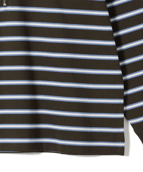SHIPS(シップス)の「SHIPS Primary Navy Label: マルチボーダー ジップアップ プルオーバー(Tシャツ/カットソー・レディース・カーキ/ライトピンク・ONE SIZE)」の8枚目の写真