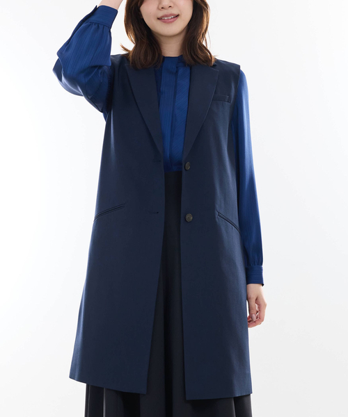 NARACAMICIE(ナラカミーチェ)の「【NARACAMICIE】ロングジレジャケット(その他アウター・レディース・ネイビー/ブラック・M)」の6枚目の写真