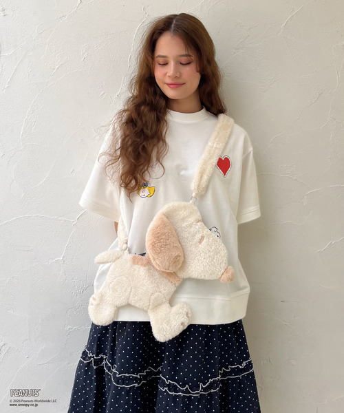 SNOOPY（スヌーピー）の「【PEANUTS】ラメボアダイカットポシェット（ショルダーバッグ・レディース・ブラック/ブラウン・FREE）」の4枚目の写真