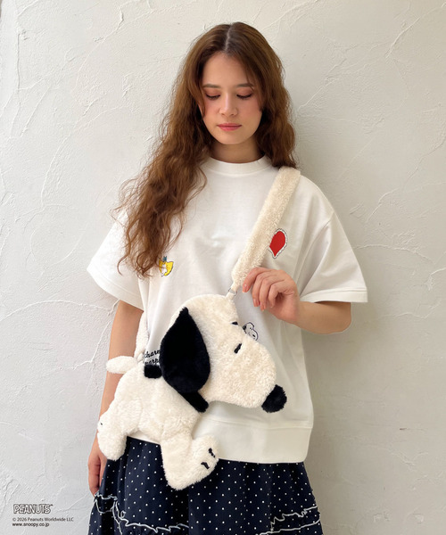 SNOOPY（スヌーピー）の「【PEANUTS】ラメボアダイカットポシェット（ショルダーバッグ・レディース・ブラック/ブラウン・FREE）」の7枚目の写真
