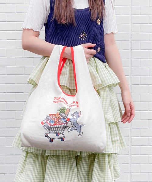 Tom&Jerry(トムアンドジェリー)の「TOM and JERRY×Flapper スーパーマーケットエコバッグ(エコバッグ/サブバッグ・レディース・オレンジ/ブルー・FREE)」の4枚目の写真