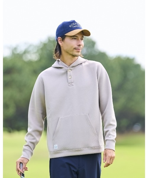 ROSASEN(ロサーセン)の「【Rosasen/GOLF】 ツイルダンボール フーディ(パーカー・メンズ・ベージュ・48)」の1枚目の写真