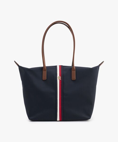 TOMMY HILFIGER(トミーヒルフィガー)の「ポペット グローバルストライプ トートバッグ(トートバッグ・レディース・ネイビー・FREE)」の3枚目の写真