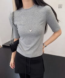26AW/ベーシック5分袖ストレッチカットソー