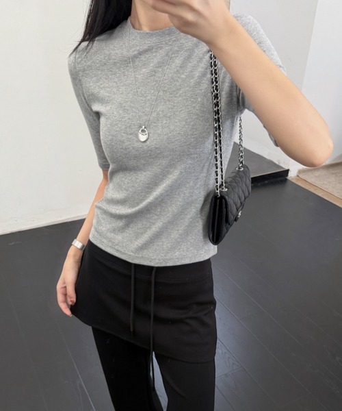 CHUN CHUN NOTES(チュンチュンノーツ)の「26AW/ベーシック5分袖ストレッチカットソー(Tシャツ/カットソー・レディース・グレー/ブラック/ホワイト・M)」の15枚目の写真
