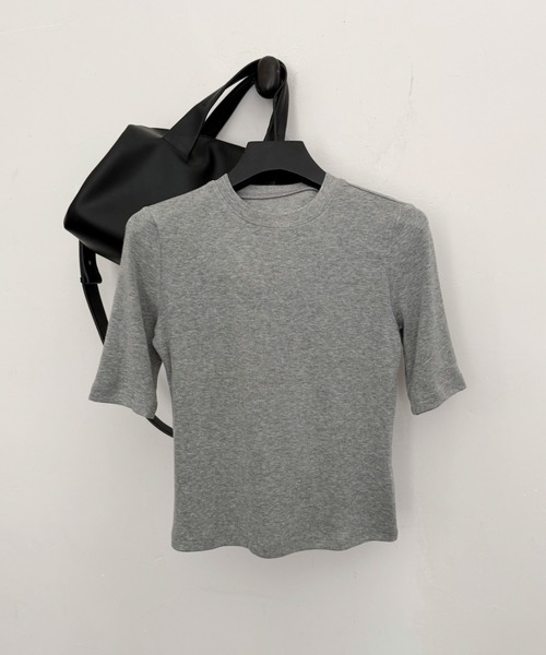 CHUN CHUN NOTES(チュンチュンノーツ)の「26AW/ベーシック5分袖ストレッチカットソー(Tシャツ/カットソー・レディース・グレー/ブラック/ホワイト・M)」の21枚目の写真