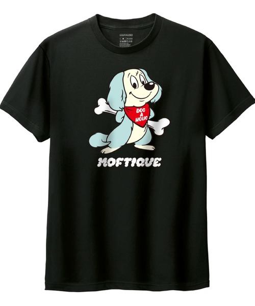 Moftique（モフティック）の「Moftique（モフティック） 半袖Tシャツ メンズ アニマル 犬 ドッグ イラスト ロゴ プリント Tシャツ 半袖 カットソー トップス レディース ユニセックス（Tシャツ/カットソー・メンズ・ブラック系2/ブラック系1/ホワイト系2/ホワイト系1・XL/L/M/S/XS）」の3枚目の写真