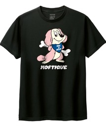 Moftique（モフティック） 半袖Tシャツ メンズ アニマル 犬 ドッグ イラスト ロゴ プリント Tシャツ 半袖 カットソー トップス レディース ユニセックス