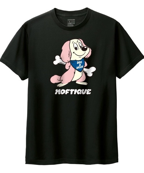 Moftique（モフティック）の「Moftique（モフティック） 半袖Tシャツ メンズ アニマル 犬 ドッグ イラスト ロゴ プリント Tシャツ 半袖 カットソー トップス レディース ユニセックス（Tシャツ/カットソー・メンズ・ブラック系2/ブラック系1/ホワイト系2/ホワイト系1・XL/L/M/S/XS）」の4枚目の写真