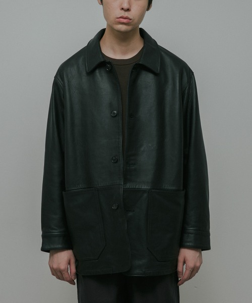 URBAN RESEARCH DOORS(アーバンリサーチドアーズ)の「Cow Leather Chore Jacket(カバーオール・メンズ・ブラック/ブラック系その他・LARGE/MEDIUM)」の15枚目の写真