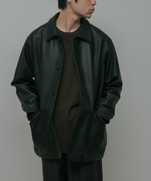 URBAN RESEARCH DOORS(アーバンリサーチドアーズ)の「Cow Leather Chore Jacket(カバーオール・メンズ・ブラック/ブラック系その他・LARGE/MEDIUM)」の16枚目の写真