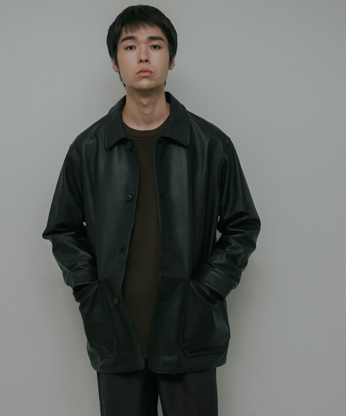 URBAN RESEARCH DOORS(アーバンリサーチドアーズ)の「Cow Leather Chore Jacket(カバーオール・メンズ・ブラック/ブラック系その他・LARGE/MEDIUM)」の19枚目の写真