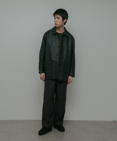 URBAN RESEARCH DOORS(アーバンリサーチドアーズ)の「Cow Leather Chore Jacket(カバーオール・メンズ・ブラック/ブラック系その他・LARGE/MEDIUM)」の20枚目の写真