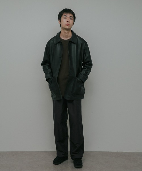 URBAN RESEARCH DOORS(アーバンリサーチドアーズ)の「Cow Leather Chore Jacket(カバーオール・メンズ・ブラック/ブラック系その他・LARGE/MEDIUM)」の21枚目の写真