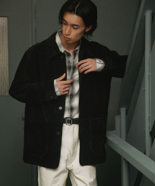 URBAN RESEARCH DOORS(アーバンリサーチドアーズ)の「Cow Leather Chore Jacket(カバーオール・メンズ・ブラック/ブラック系その他・LARGE/MEDIUM)」の12枚目の写真