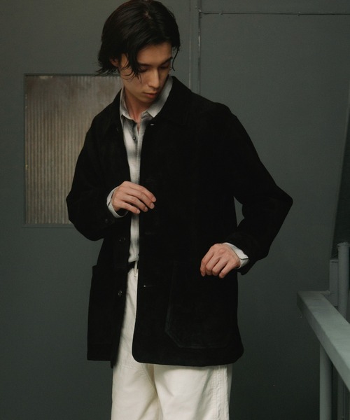URBAN RESEARCH DOORS(アーバンリサーチドアーズ)の「Cow Leather Chore Jacket(カバーオール・メンズ・ブラック/ブラック系その他・LARGE/MEDIUM)」の13枚目の写真