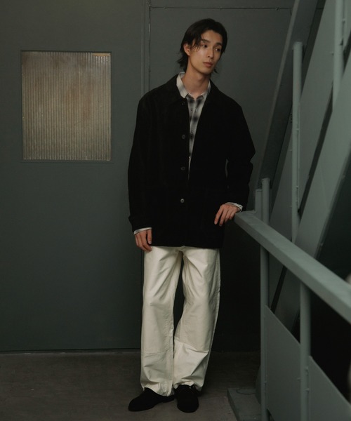 URBAN RESEARCH DOORS(アーバンリサーチドアーズ)の「Cow Leather Chore Jacket(カバーオール・メンズ・ブラック/ブラック系その他・LARGE/MEDIUM)」の14枚目の写真