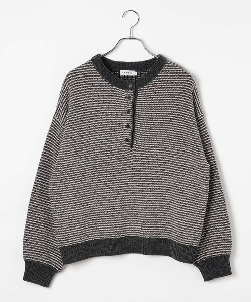 LEPSIM(レプシィム)の「MOUL/ヘンリーボーダーニット 1069246(ニット/セーター・レディース・イエロー系その他/グレー系その他/ブルー系その他/グリーン系その他/ホワイト系その他/レッド系その他・FREE)」の2枚目の写真