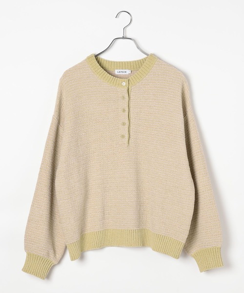 LEPSIM(レプシィム)の「MOUL/ヘンリーボーダーニット 1069246(ニット/セーター・レディース・イエロー系その他/グレー系その他/ブルー系その他/グリーン系その他/ホワイト系その他/レッド系その他・FREE)」の5枚目の写真