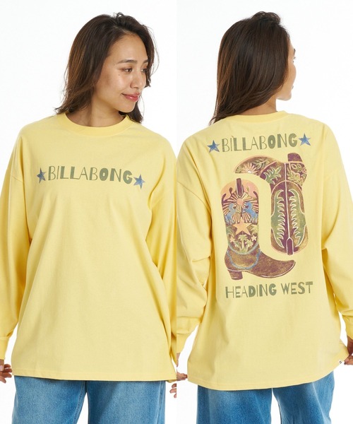 BILLABONG(ビラボン)の「BILLABONG ウィメンズ GLOBAL GRAPHIC LS TEE ロンT 【接触冷感】【LOOSE FIT】【2026年秋冬モデル】/ビラボンバックプリント・袖プリント長袖ロンt(Tシャツ/カットソー・レディース・アイボリー/イエロー系その他/オフホワイト・LARGE/MEDIUM)」の3枚目の写真