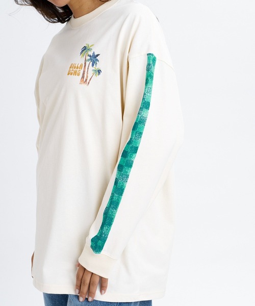 BILLABONG(ビラボン)の「BILLABONG ウィメンズ GLOBAL GRAPHIC LS TEE ロンT 【接触冷感】【LOOSE FIT】【2026年秋冬モデル】/ビラボンバックプリント・袖プリント長袖ロンt(Tシャツ/カットソー・レディース・アイボリー/イエロー系その他/オフホワイト・LARGE/MEDIUM)」の2枚目の写真