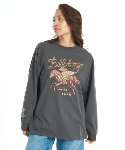 BILLABONG(ビラボン)の「BILLABONG ウィメンズ GLOBAL GRAPHIC LS TEE ロンT 【接触冷感】【LOOSE FIT】【2026年秋冬モデル】/ビラボンバックプリント・袖プリント長袖ロンt(Tシャツ/カットソー・レディース・アイボリー/イエロー系その他/オフホワイト・LARGE/MEDIUM)」の9枚目の写真