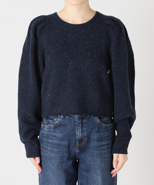 Spick & Span(スピックアンドスパン)の「ショルダーパフクルーネックプルオーバー(ニット/セーター・レディース・チャコールグレー/ネイビー・FREE)」の20枚目の写真