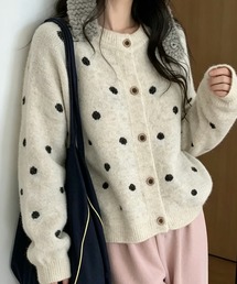 トッド柄ニットカーディガン