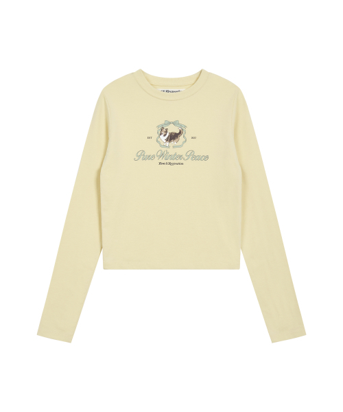 Rest&Recreation(レストアンドレクリエーション)の「RiRi LOGO LONG SLEEVE - LIGHT YELLOW(Tシャツ/カットソー・レディース・その他・ONE)」の1枚目の写真