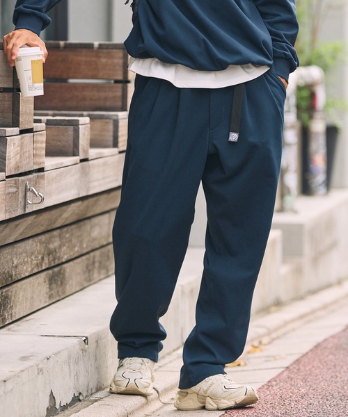 多功能織帶腰帶打褶漸窄休閒長褲 吸水速乾 抗起毛球 防曬 易打理