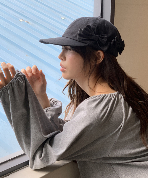 RONRON（ロンロン）の「SHIRRING PUFF LONG SLEEVE GREY（Tシャツ/カットソー・レディース・その他・FREE）」の5枚目の写真